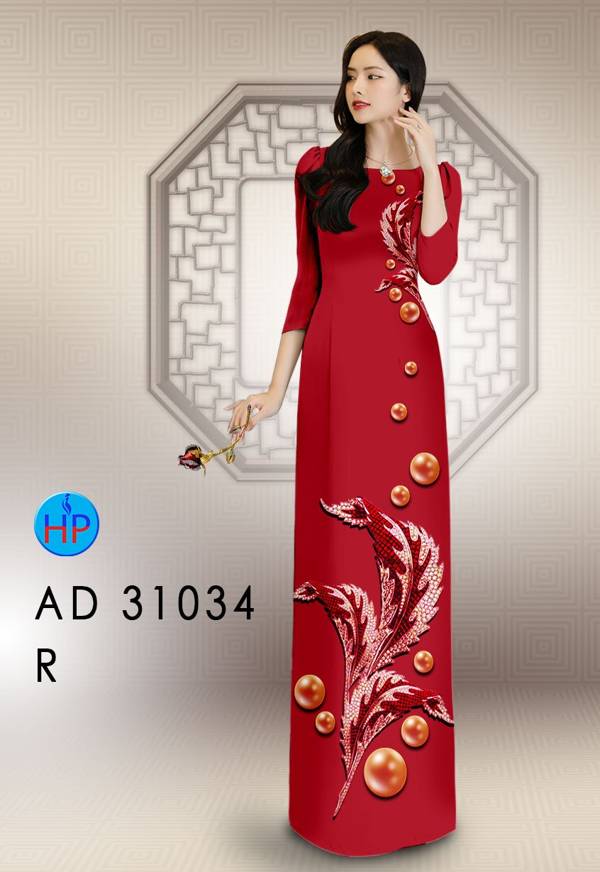 Vải Áo Dài Hoa In 3D AD 31034 18